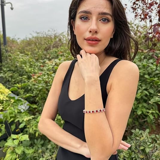 Pulsera Tennis de Vid de Rubí | Oro Blanco
