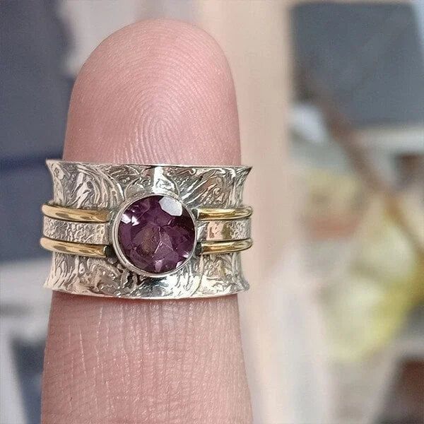Anillo bohemio de cristal para meditación