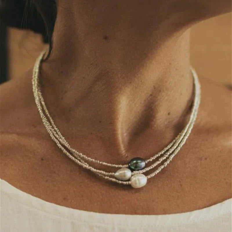 Collar Vintage de Perlas Naturales Elegantes