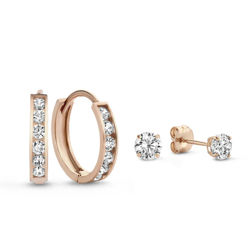Set de Pendientes de Piedra Dara Brillane | Oro