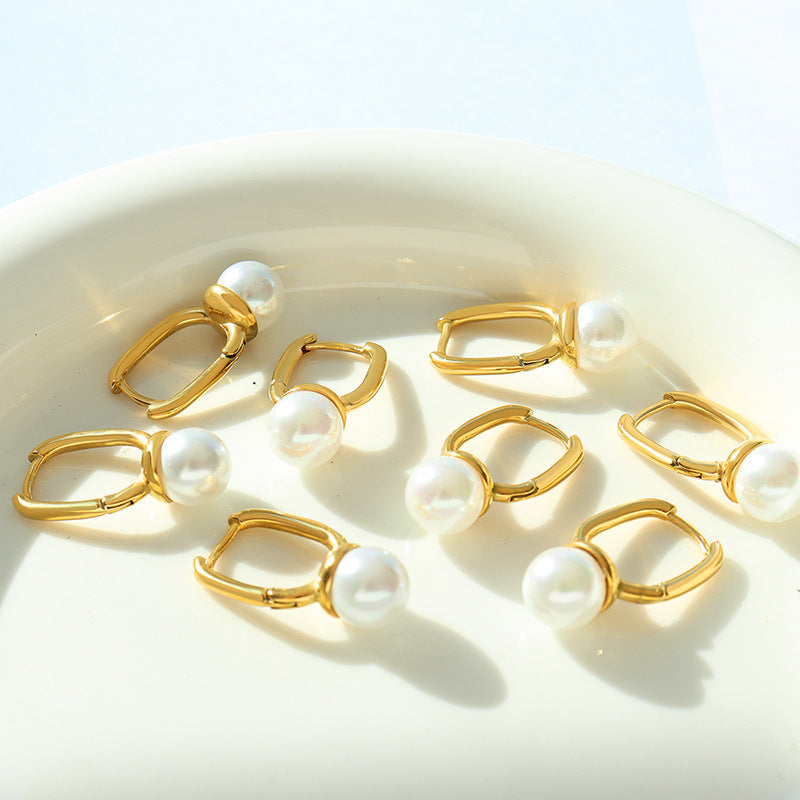 Pendientes geométricos de perlas Veers