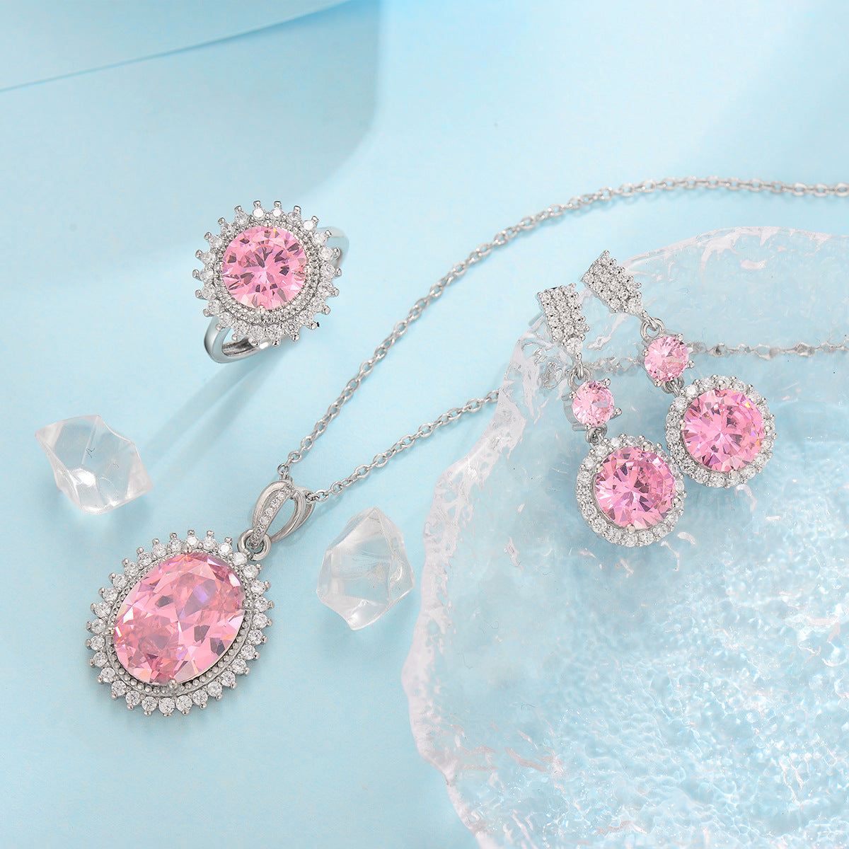 Set Azul Aurielle Solwyn | Oro Blanco