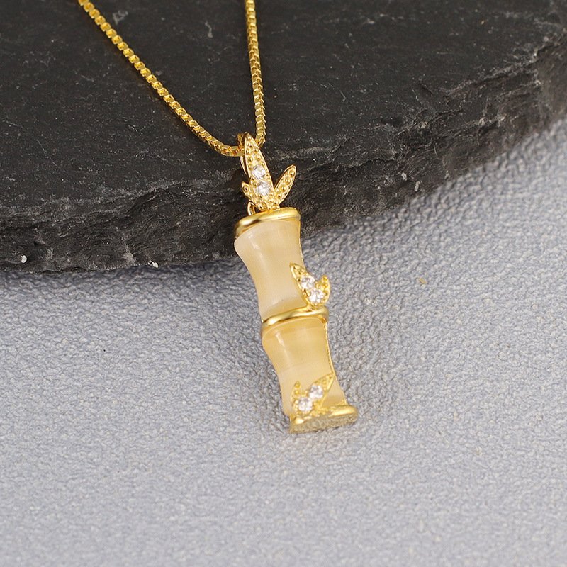 Collar de cadena de bambú de lujo