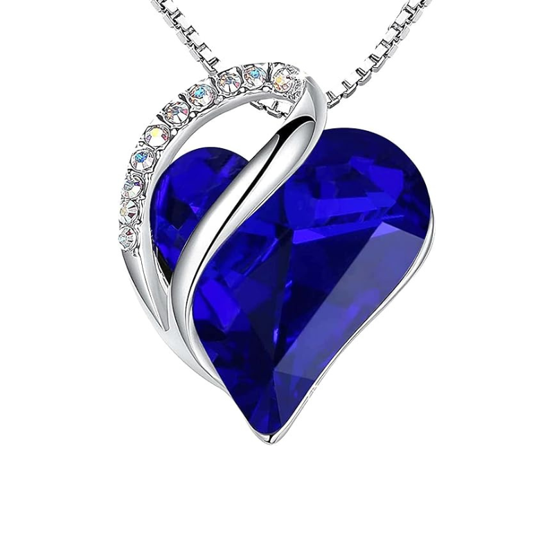 Collar de zafiro Corazón Infinito | Oro Blanco