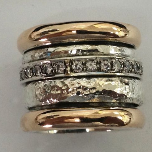 Anillo Vintage Grueso en Oro y Plata