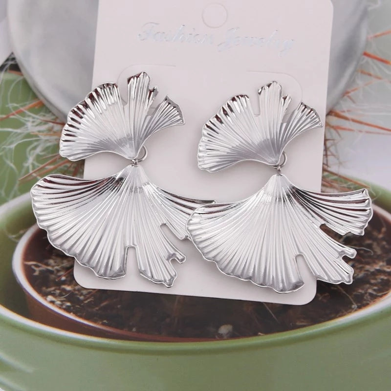 Pendientes Vintage de Ginkgo Biloba