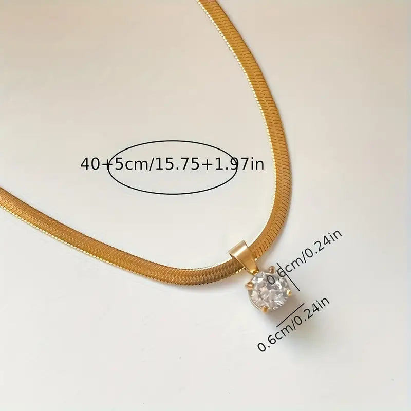 Collar de Colgante con Rhinestones Elegante | Oro