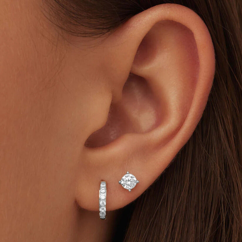 Set de Aretes con Piedras Dara Brillane | Oro Blanco
