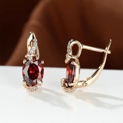Aretes Colgantes Crepúsculo Carmesí | Oro