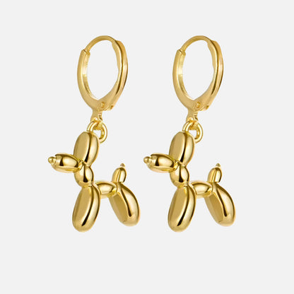 Pendientes Dorados con Dije Mini Perro Globo