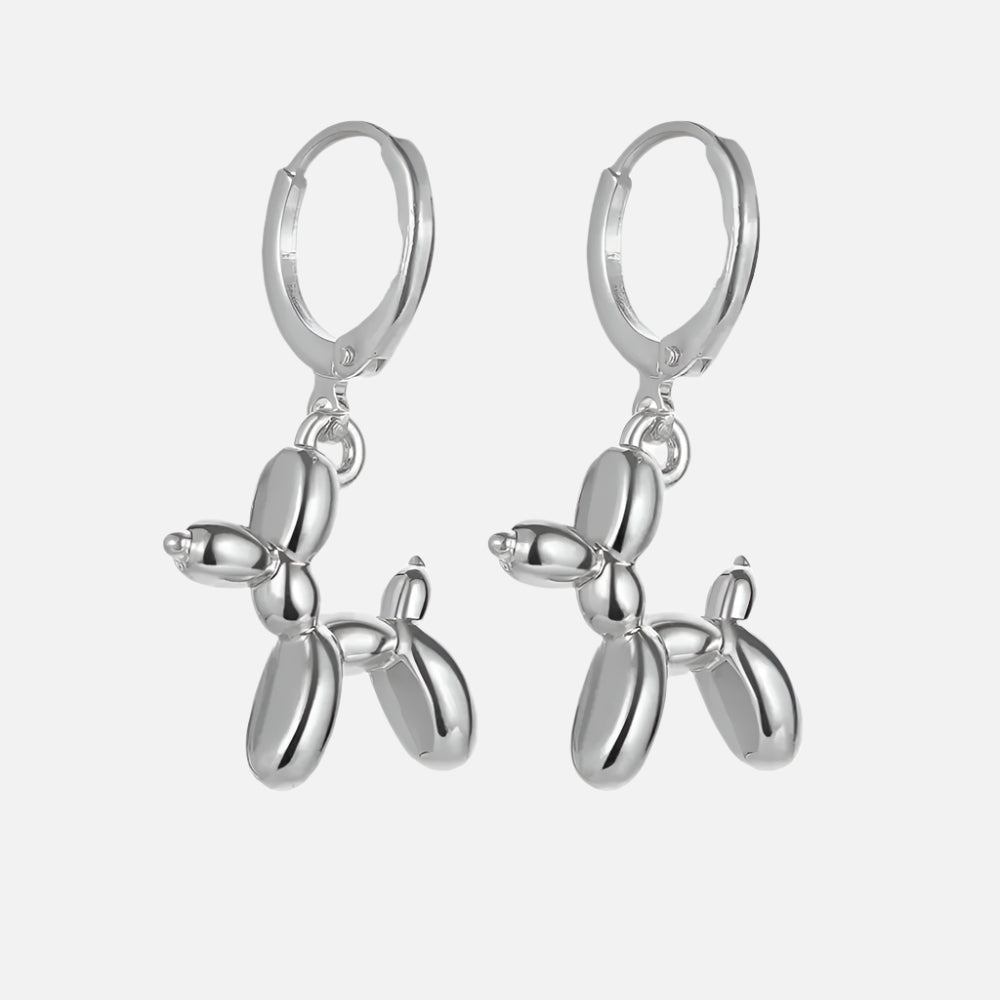 Pendientes Dorados con Dije Mini Perro Globo