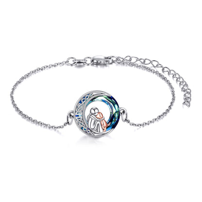 Pulsera Ajustable de Perro en Plata de Ley con Dije