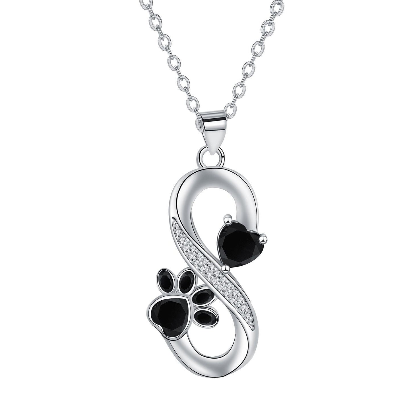 Collar de Corazones, Huella de Pata y Símbolo Infinito