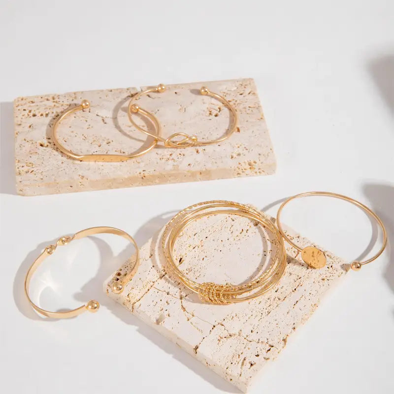 Set de Pulseras Elegancia con Nudos | Oro
