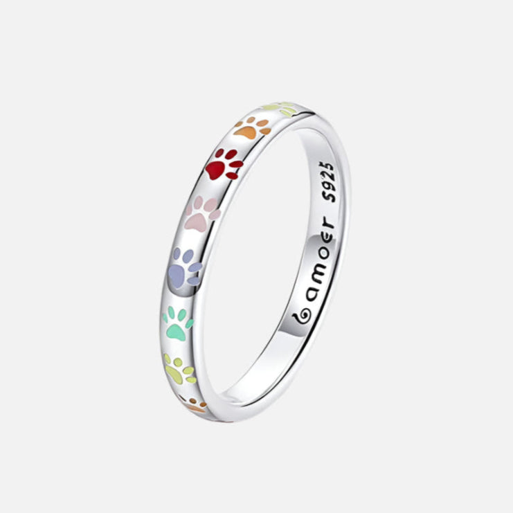 Anillo de Plata de Ley con Diseño de Pata