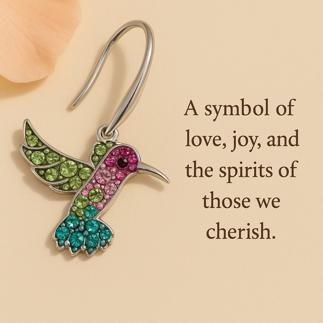 Pendientes Brillantes de Colibrí Colorido