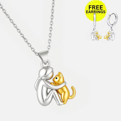 Collar de Abrazo de Gato con Pendientes de Regalo