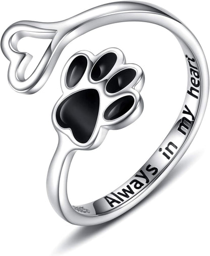 Anillo de Pata y Corazón Hecho a Mano
