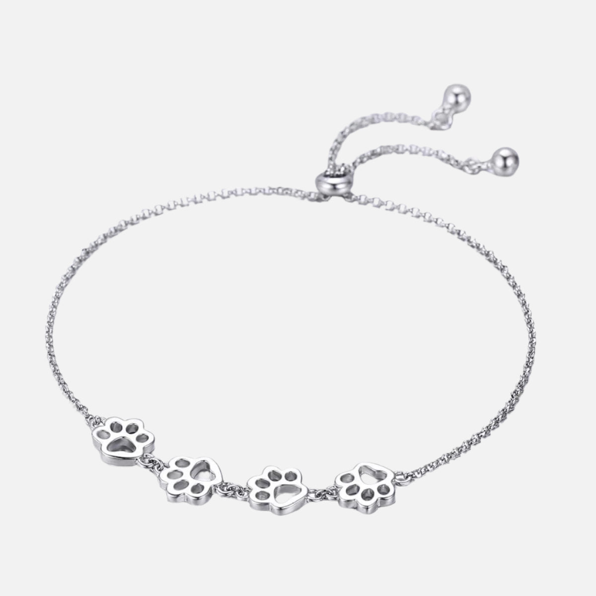 Pulsera de Huella de Pata en Plata de Ley