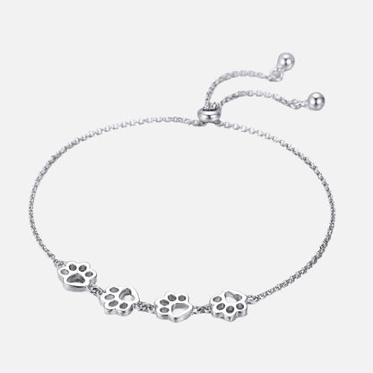 Pulsera de Huella de Pata en Plata de Ley
