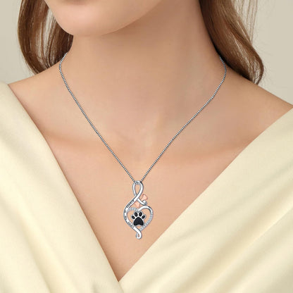 Collar de Pata de la Suerte con Corazón, Hueso e Infinito
