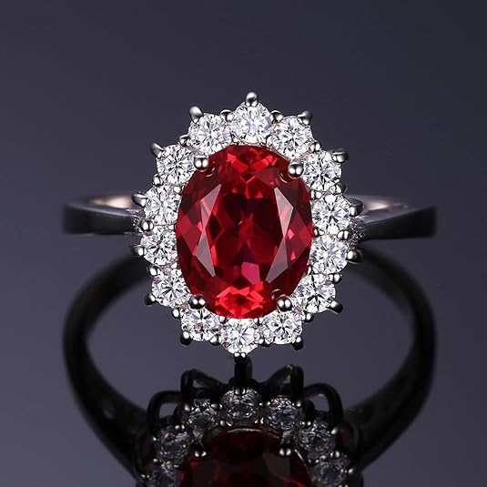 Anillo Halo de Rubí Clásico | Oro Blanco