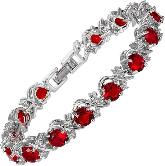 Pulsera Tennis de Vid de Rubí | Oro Blanco