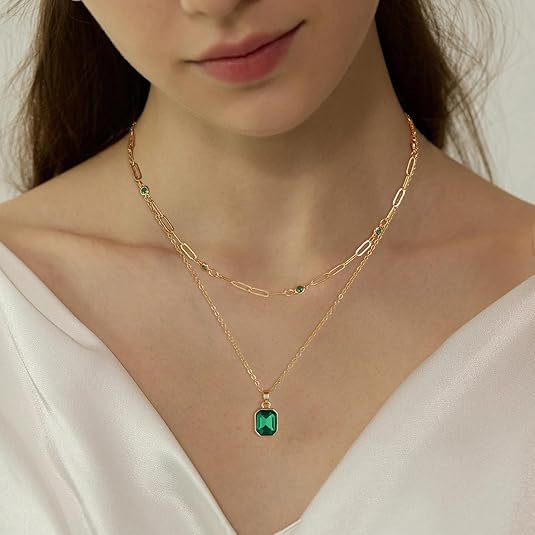Collar Colgante Trébol de Esmeralda | Oro