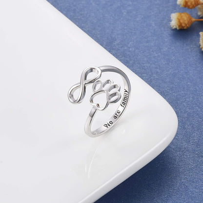 Anillo de Pata y Corazón Hecho a Mano