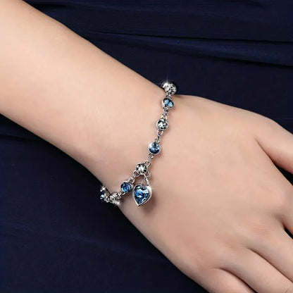 Pulsera Ocean Heart Glow | Oro Blanco
