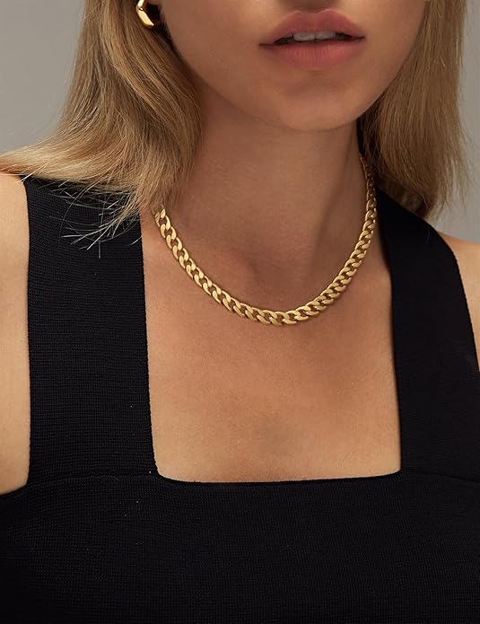 Collar Grueso de Eslabones Cubanos | Oro