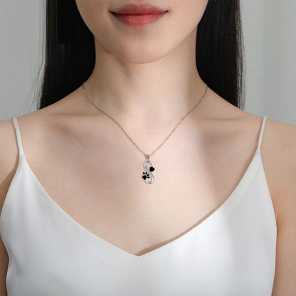 Collar de Corazones, Huella de Pata y Símbolo Infinito