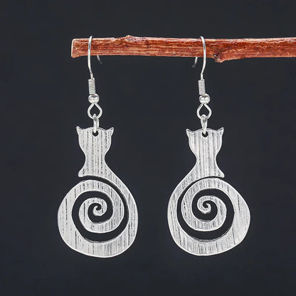 Pendientes Vintage de Gato en Espiral