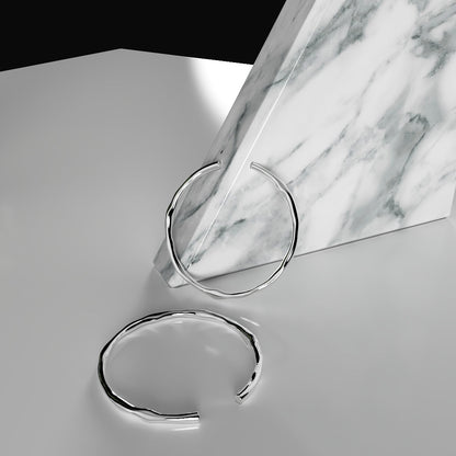 Pulsera gruesa de plata 925 ajustable de forma irregular