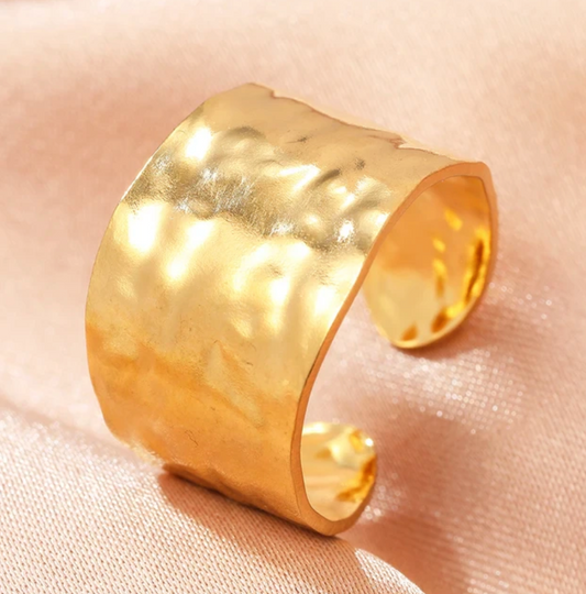 Anillo griego chapado en oro de 18 quilates