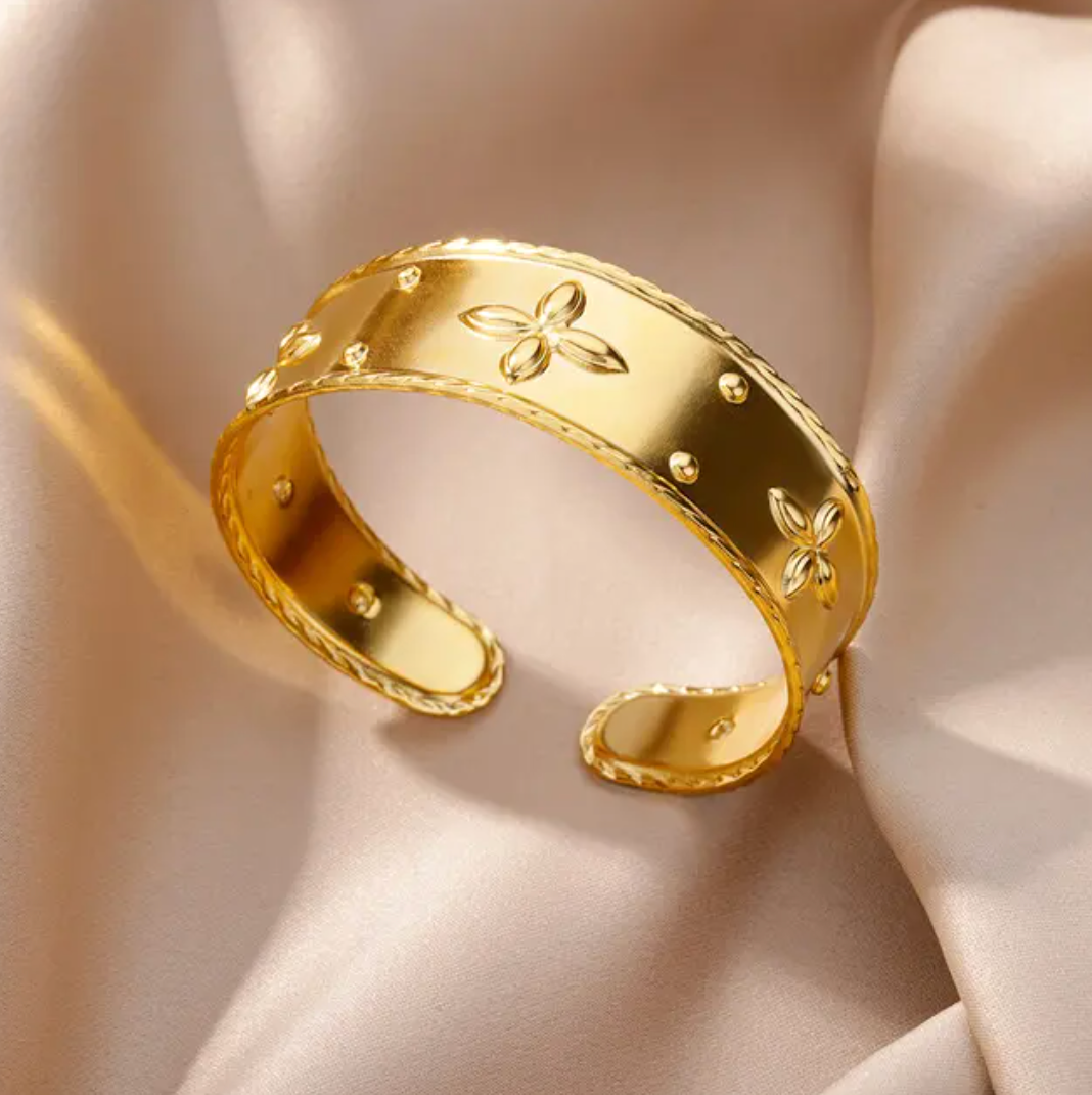 Pulsera serpiente chapada en oro de 18 quilates