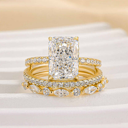 Set de Anillos de Boda 3PC Jaily | Oro Blanco