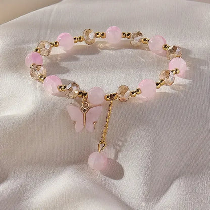 Pulsera Elástica de Mariposa con Cuentas