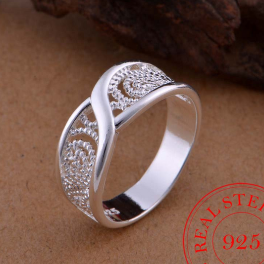 Anillo de plata 925 con grabado de infinito