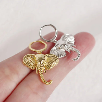 Pendientes de Aro con Dije de Elefante