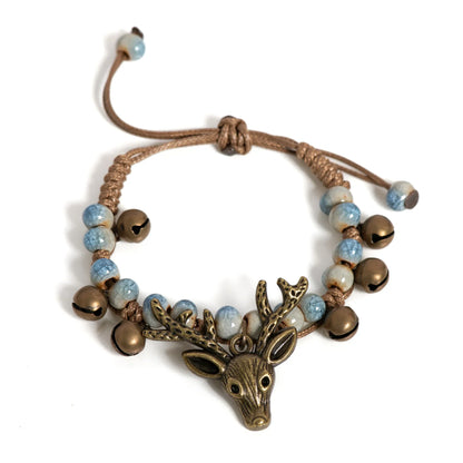 Pulsera Hecha a Mano con Dije de Cervatillo de Cerámica