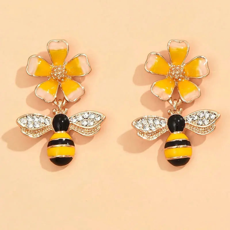 Pendientes de Abeja y Girasol