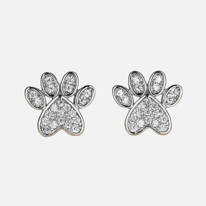 Pendientes de Pata con Zirconia Blanca