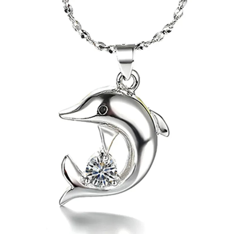 Set de Joyería de Delfín en Plata de Ley