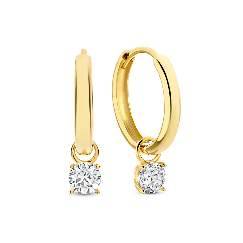 Set de Aretes con Piedras Larmes de Lune | Oro Blanco