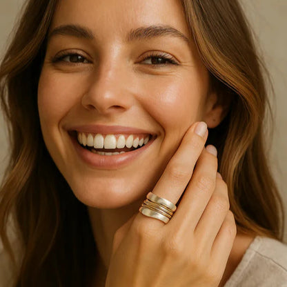 Anillo Hilo en Oro Vintage Plateado