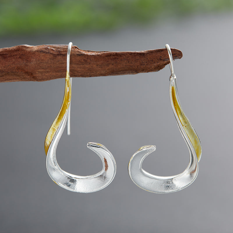 Pendientes colgantes dorados vintage