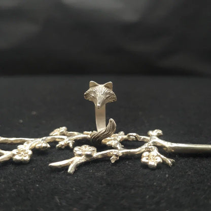 Anillo de Zorra Plateado para Mujeres