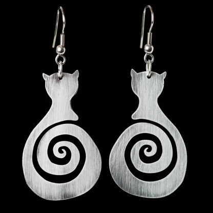 Pendientes Vintage de Gato en Espiral