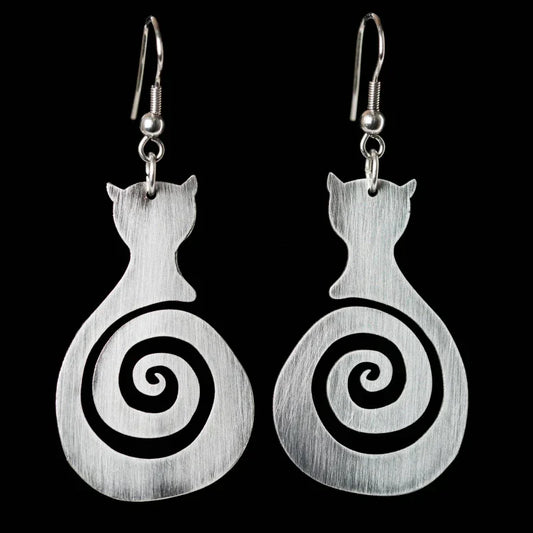 Pendientes Vintage de Gato en Espiral
